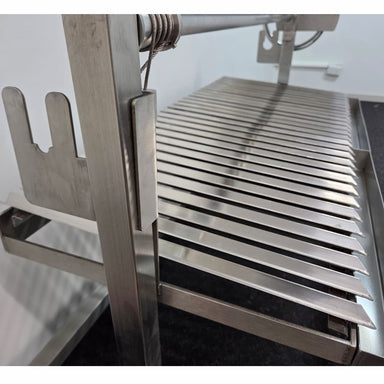 Replacement V-grate & BBQ Rod Grills for OLA Grills Parrilla Argentine showing the v-grate grill on a  unit