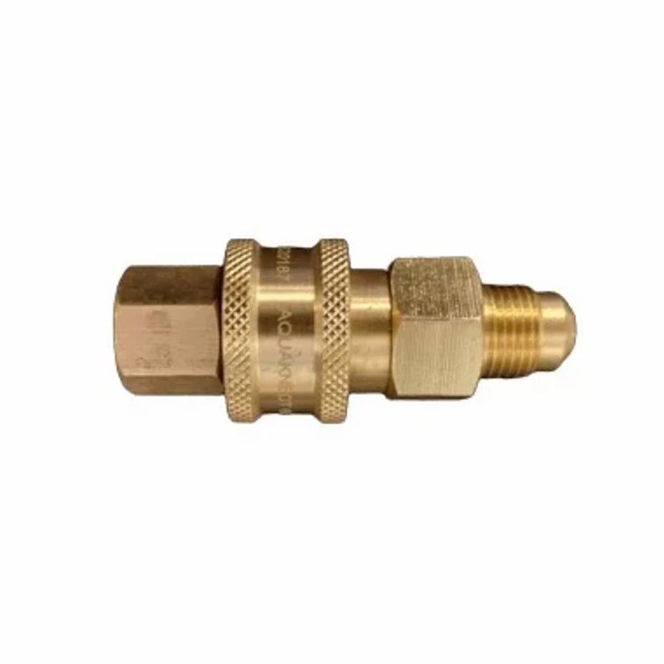 Quick-Connect Brass Fitting (3/8 SAE) & Disposable Bottle Regulator showing the quick release attachment together