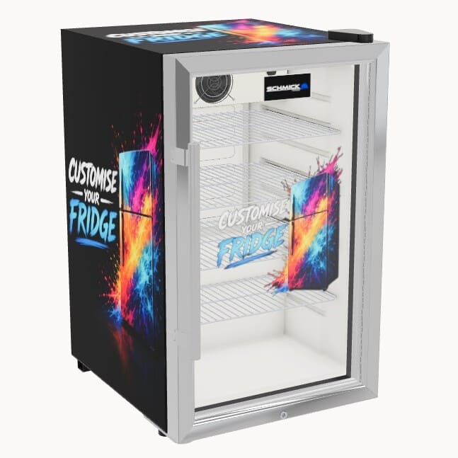 Custom 3D Bar Fridge Builder Australia | Design Your Own Fridge showing the 70 L double glazed model
