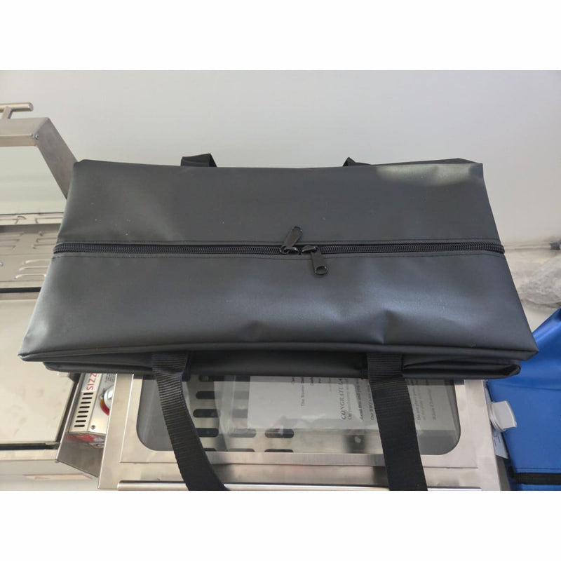 Carry Bag & Cover for Sizzler Deluxe and Galleymate 1100 BBQ Range showing a top view of the black bag