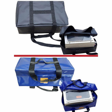 Carry Bag & Cover for Sizzler Deluxe and Galleymate 1100 BBQ Range showing both colour sizzler bags