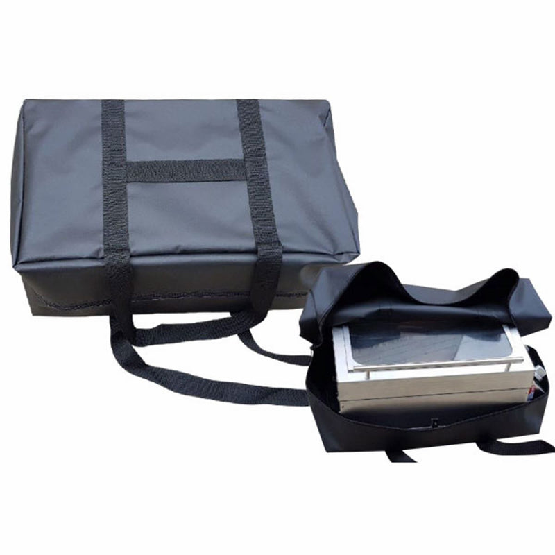 Carry Bag & Cover for Sizzler Deluxe and Galleymate 1100 BBQ Range showing the black sizzler deluxe bag