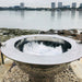 Teppanyaki BBQ Fire Pit Grill | 100 cm in Stainless Steel & Cast Iron in stainless steel without grill