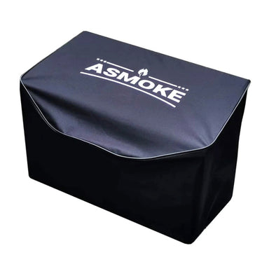 Close up view of Smoker cover with ASMOKE branding 