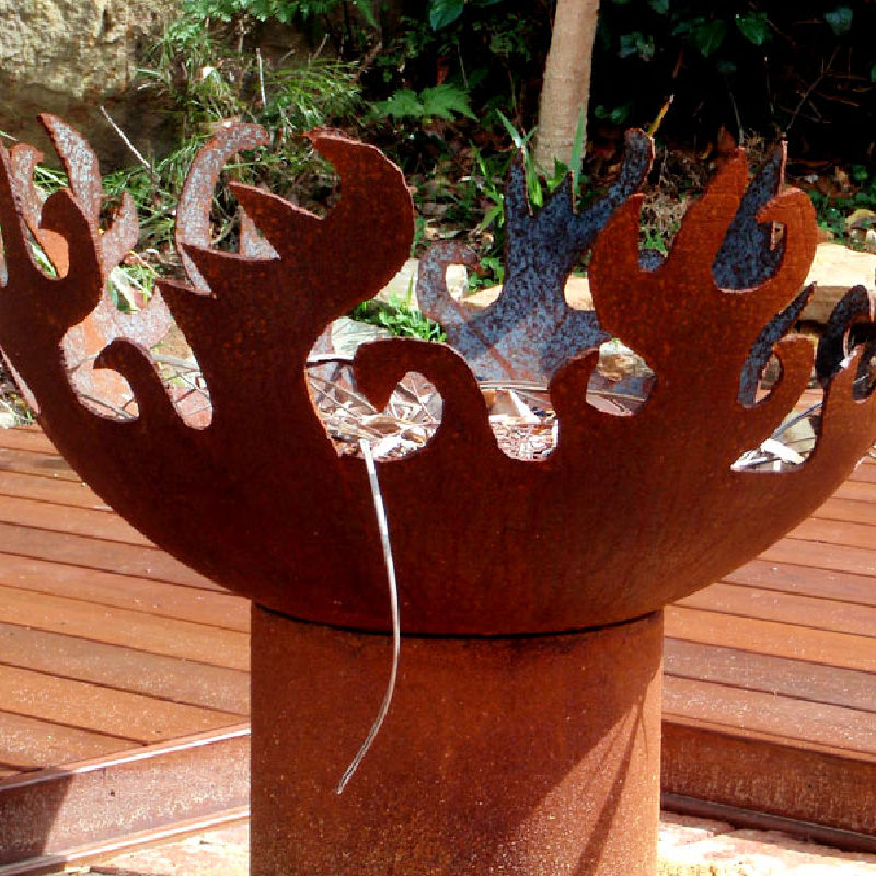 Fire Pit: Dancing Flame close up and built into a deck