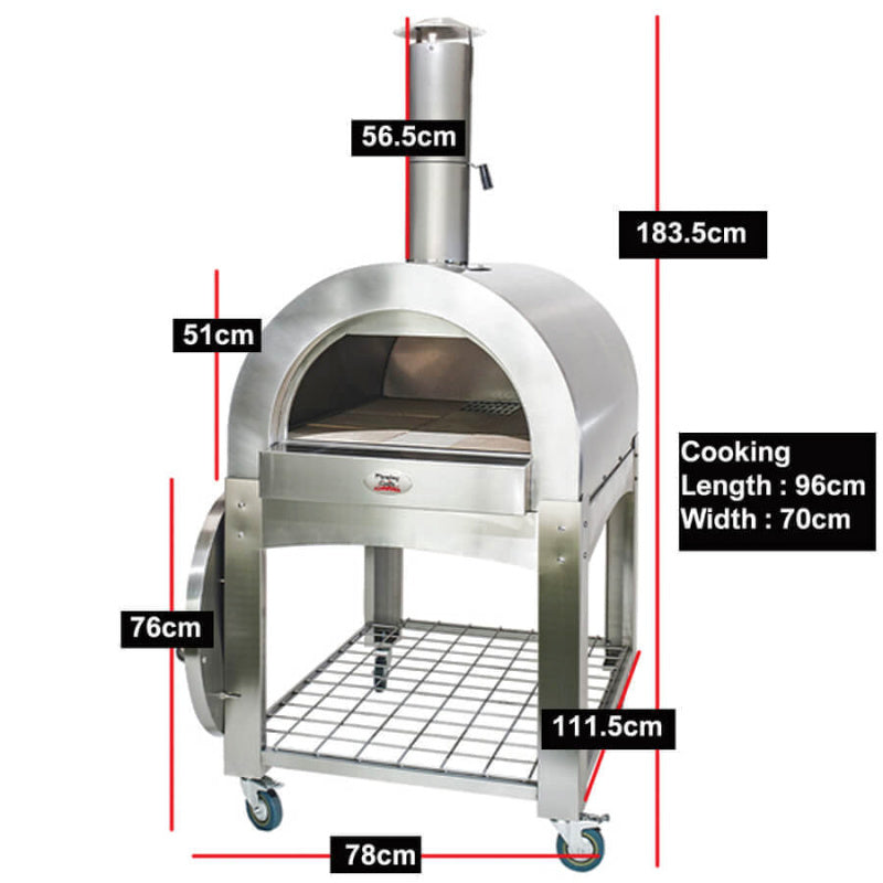 Wood Fired Pizza Oven | Stainless Steel & Ceramic Black Coat
